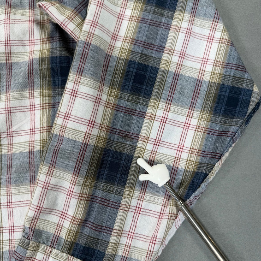 Wrangler RED Western Shirt Mens 3XL Plaid Pearl Snap Long Sleeve Cowboy Rodeo - Picture 7 of 9